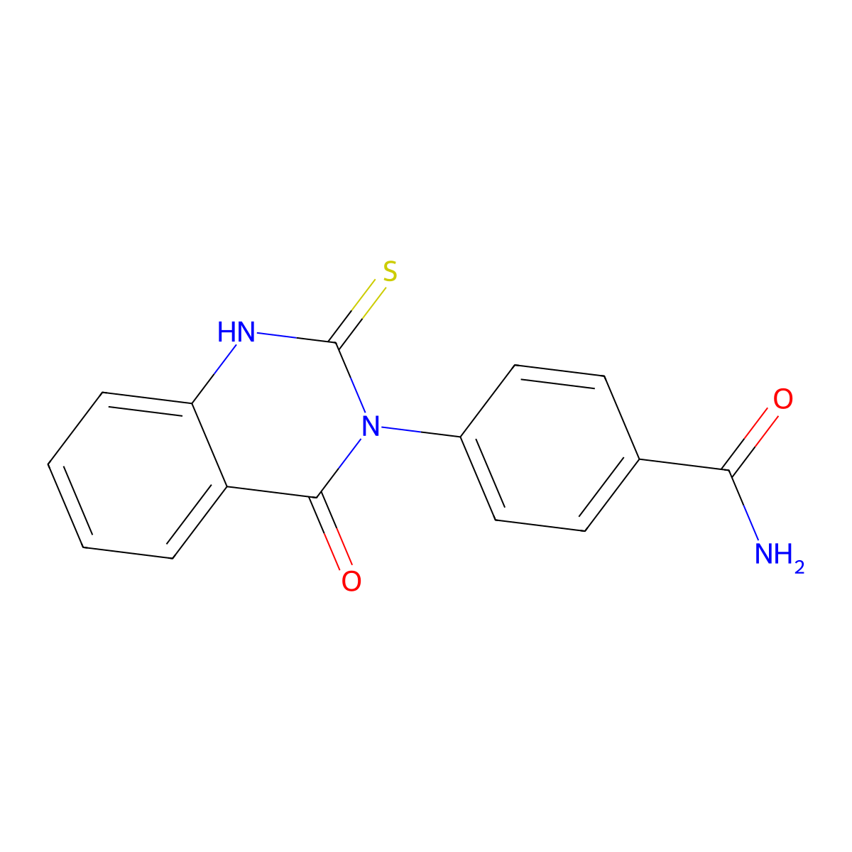 4-(4-oxo-2-sulfanylidene-1H-quinazolin-3-yl)benzamide molecular structure, CAS 422273-90-3