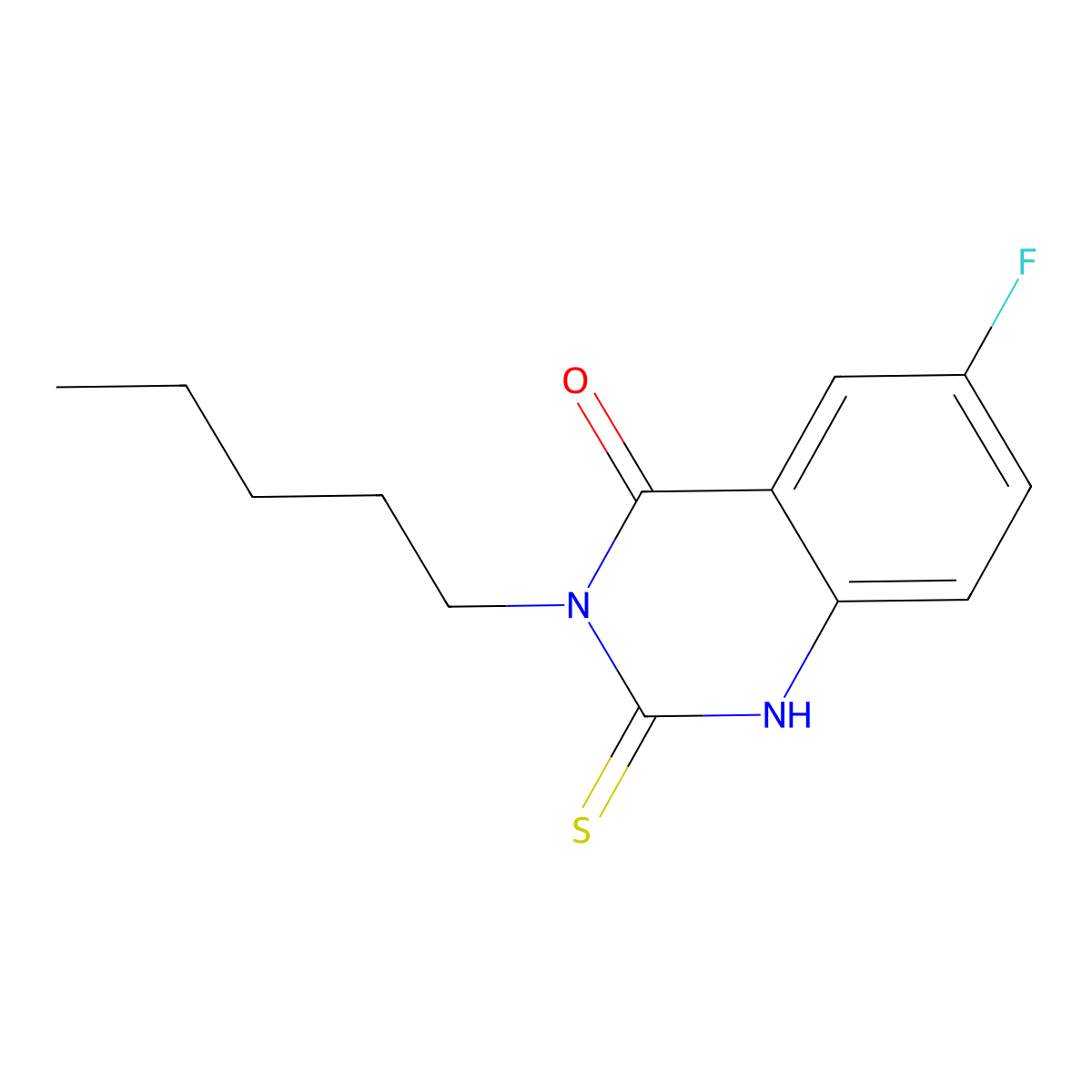 6-fluoro-3-pentyl-2-sulfanylidene-1H-quinazolin-4-one molecular structure, CAS 422274-38-2