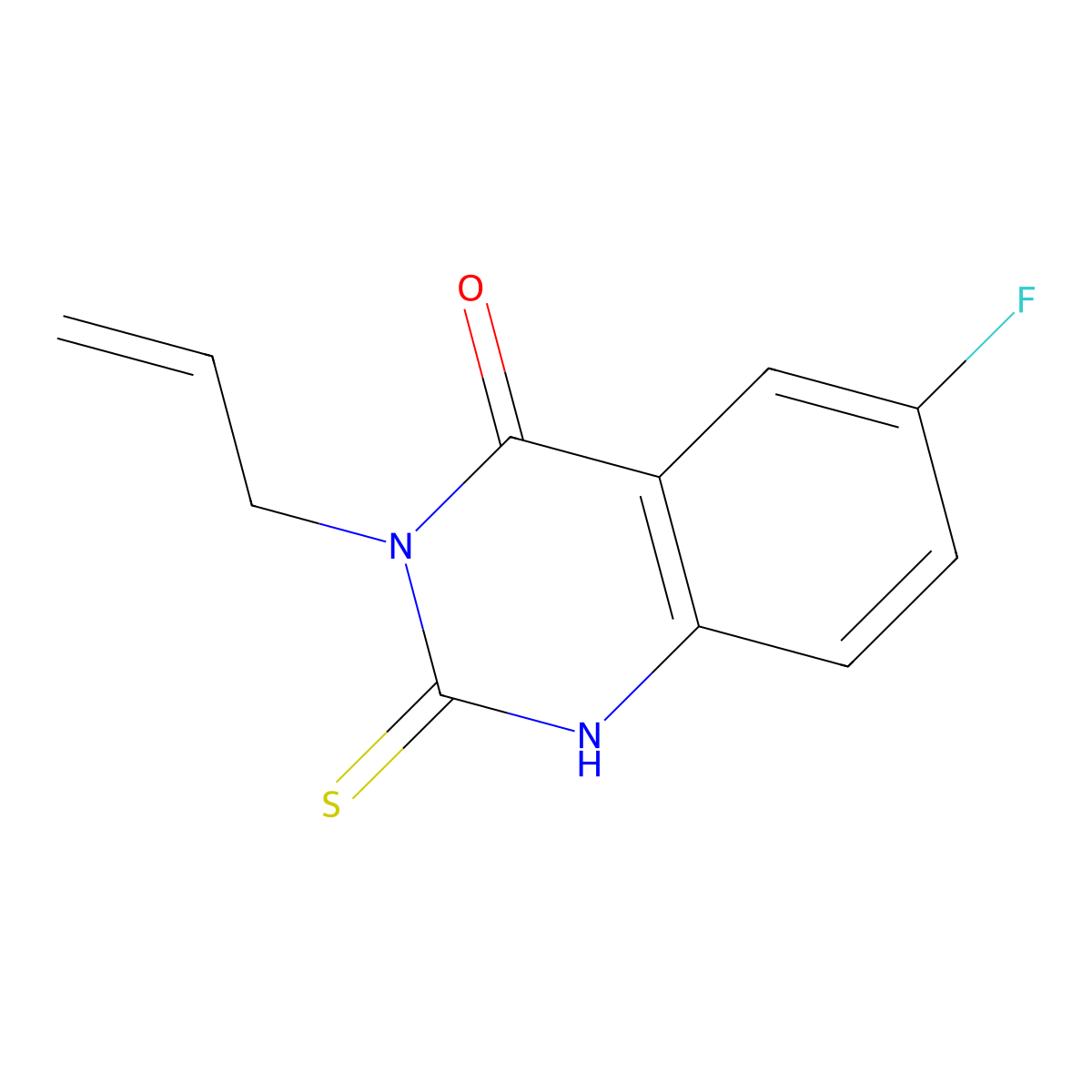6-fluoro-3-prop-2-enyl-2-sulfanylidene-1H-quinazolin-4-one molecular structure, CAS 422274-40-6