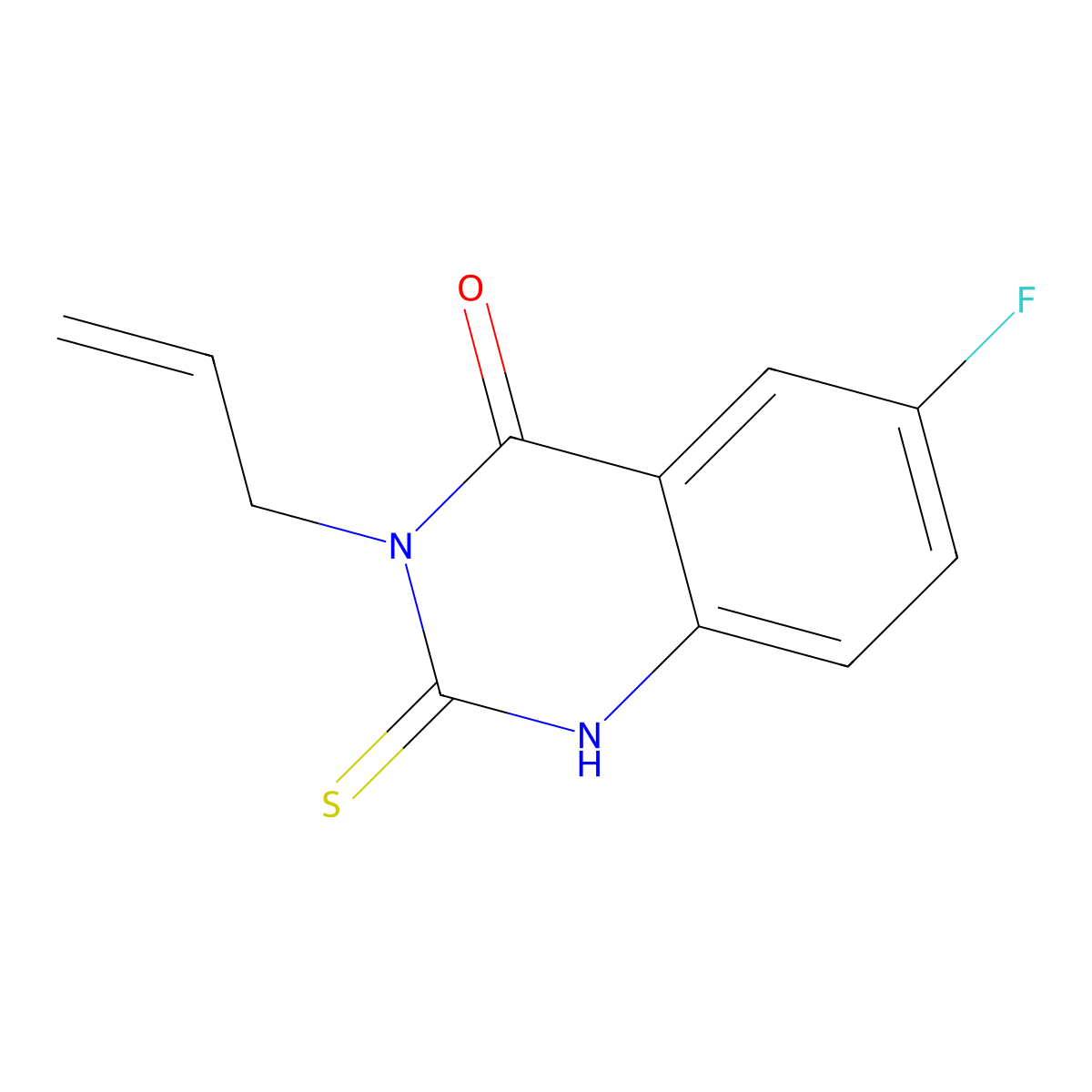 6-fluoro-3-prop-2-enyl-2-sulfanylidene-1H-quinazolin-4-one molecular structure, CAS 422274-40-6