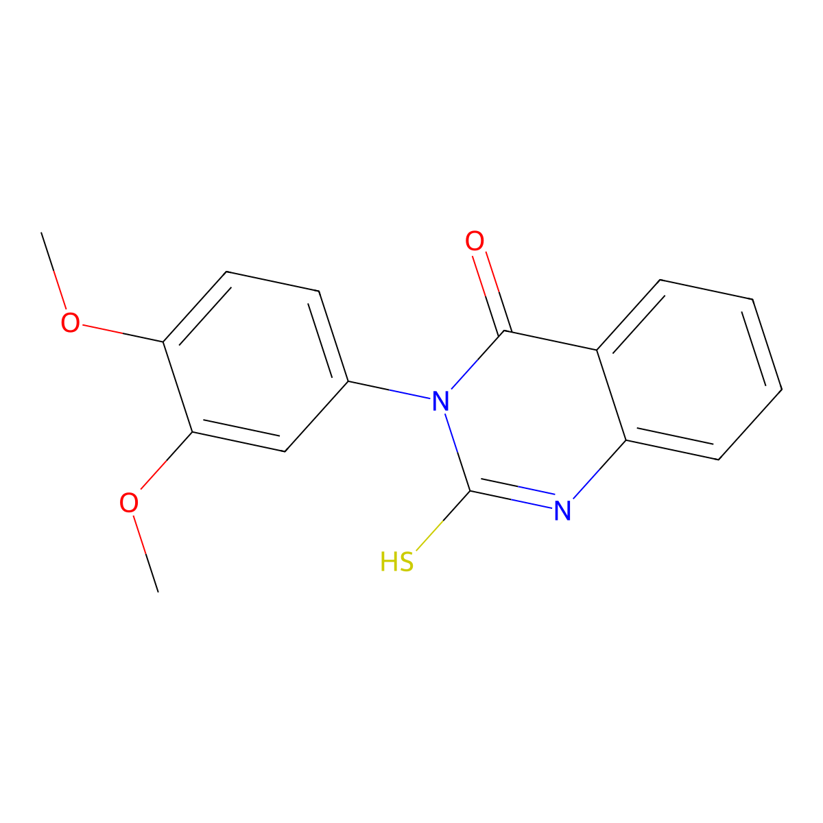 3-(3,4-Dimethoxyphenyl)-2-sulfanyl-3,4-dihydroquinazolin-4-one molecular structure, CAS 422274-46-2