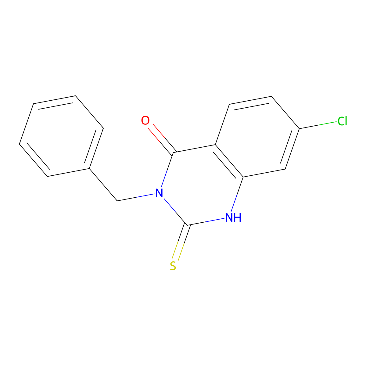 3-Benzyl-7-chloro-2-sulfanyl-3,4-dihydroquinazolin-4-one molecular structure, CAS 422274-69-9