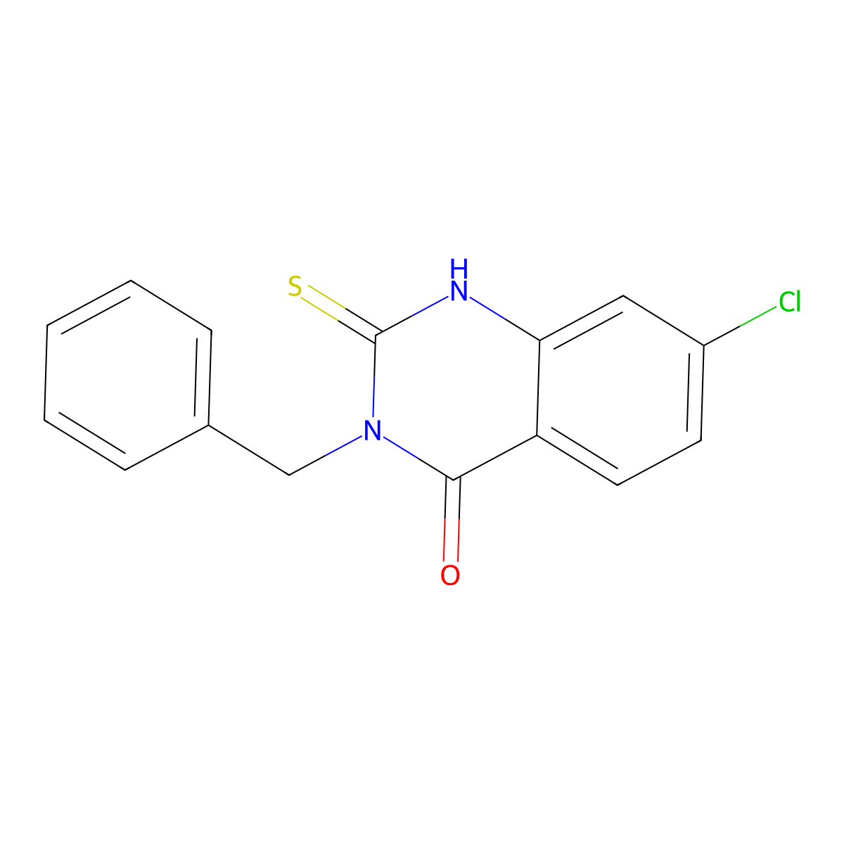 3-Benzyl-7-chloro-2-sulfanyl-3,4-dihydroquinazolin-4-one molecular structure, CAS 422274-69-9