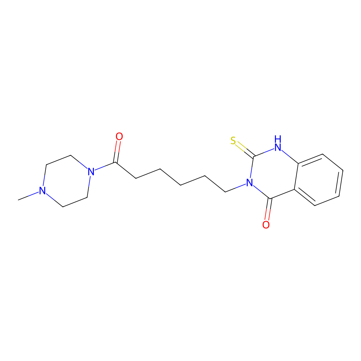 3-(6-(4-methylpiperazin-1-yl)-6-oxohexyl)-2-thioxo-2,3-dihydroquinazolin-4(1H)-one molecular structure, CAS 422275-37-4