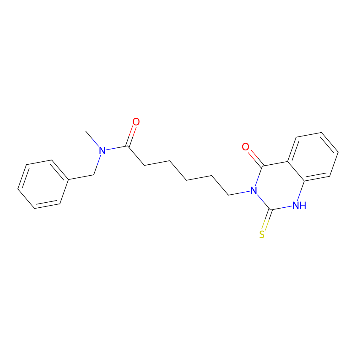 N-benzyl-N-methyl-6-(4-oxo-2-sulfanylidene-1H-quinazolin-3-yl)hexanamide molecular structure, CAS 422275-42-1