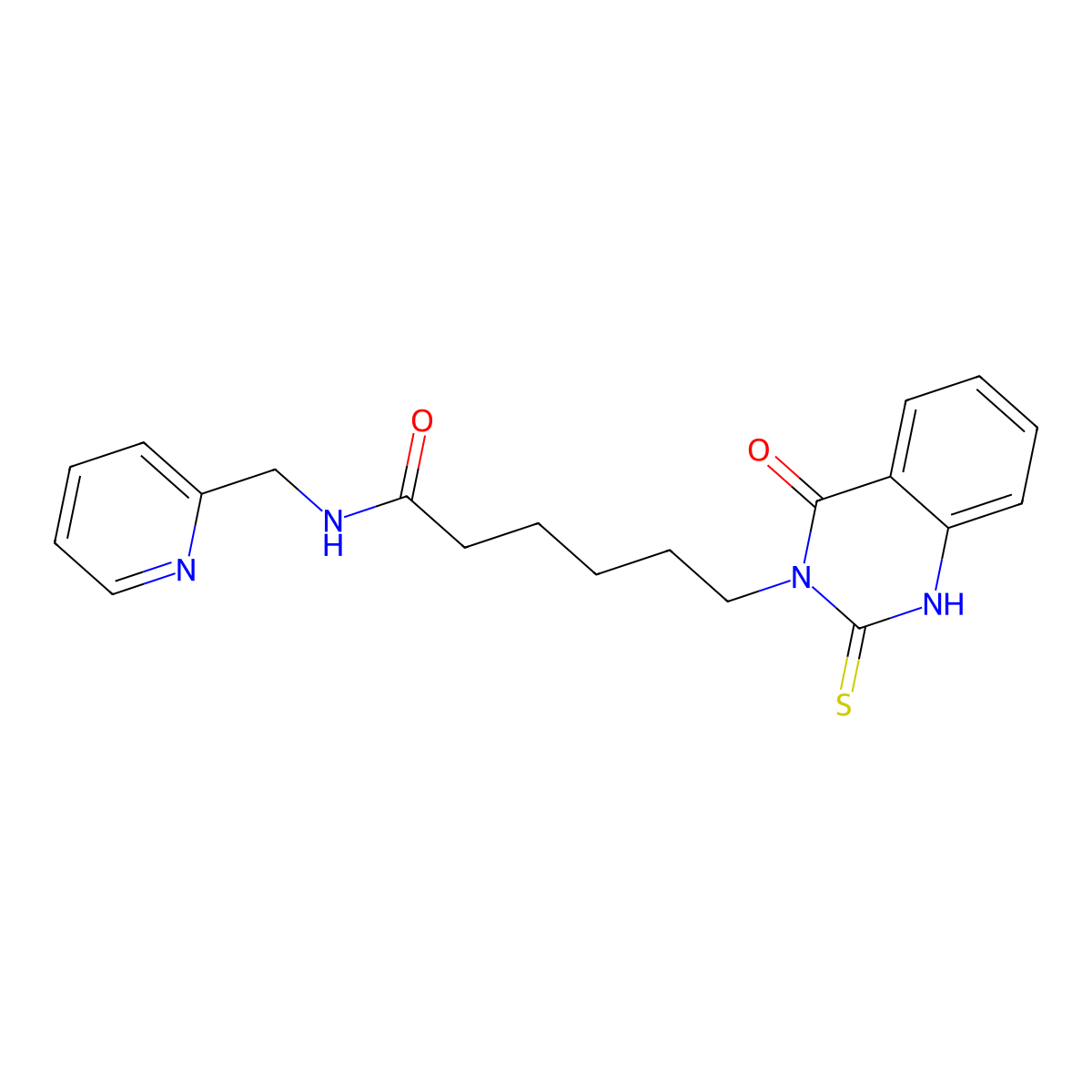 6-(4-oxo-2-sulfanylidene-1H-quinazolin-3-yl)-N-(pyridin-2-ylmethyl)hexanamide molecular structure, CAS 422275-43-2