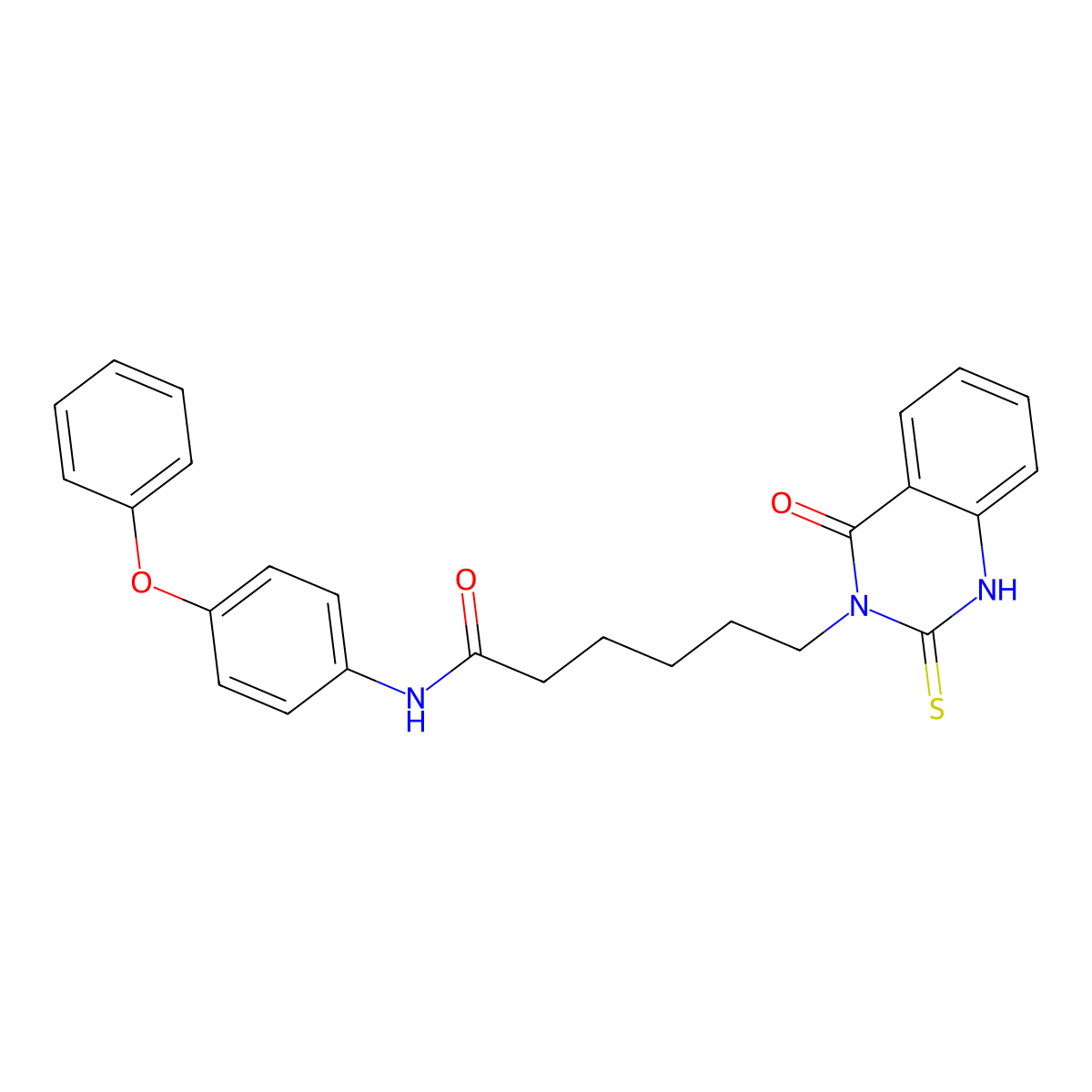 6-(4-oxo-2-sulfanylidene-1H-quinazolin-3-yl)-N-(4-phenoxyphenyl)hexanamide molecular structure, CAS 422275-49-8