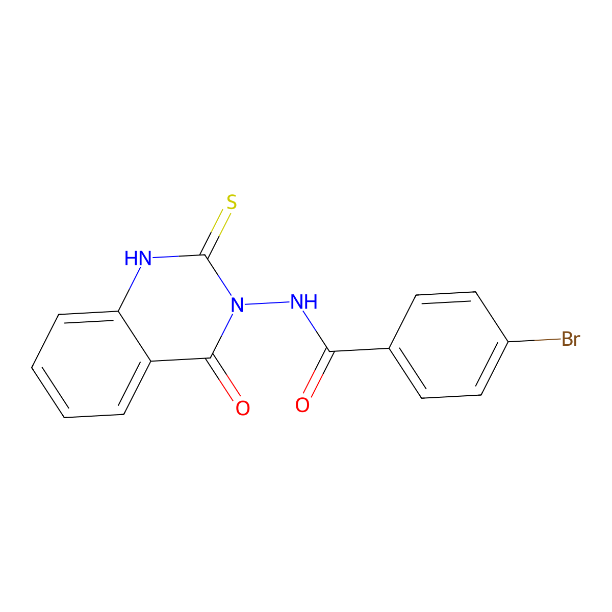 4-bromo-N-(4-oxo-2-sulfanylidene-1H-quinazolin-3-yl)benzamide molecular structure, CAS 422275-71-6