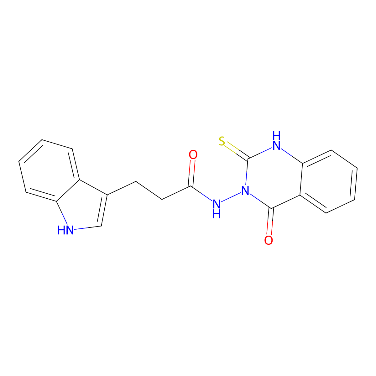 3-(1H-indol-3-yl)-N-(4-oxo-2-sulfanylidene-1H-quinazolin-3-yl)propanamide molecular structure, CAS 422275-74-9