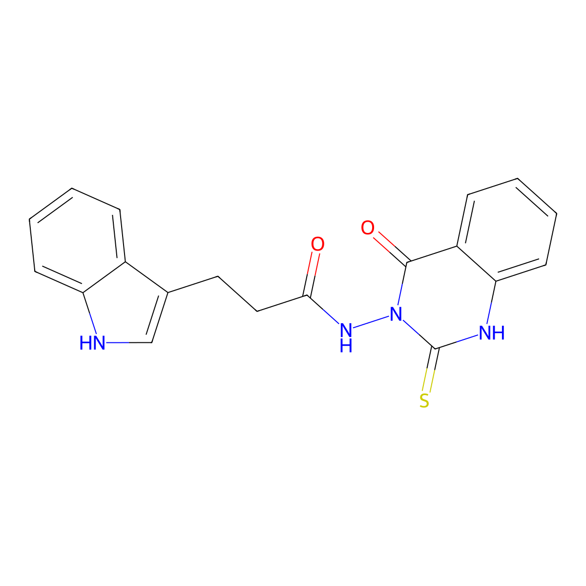 3-(1H-indol-3-yl)-N-(4-oxo-2-sulfanylidene-1H-quinazolin-3-yl)propanamide molecular structure, CAS 422275-74-9