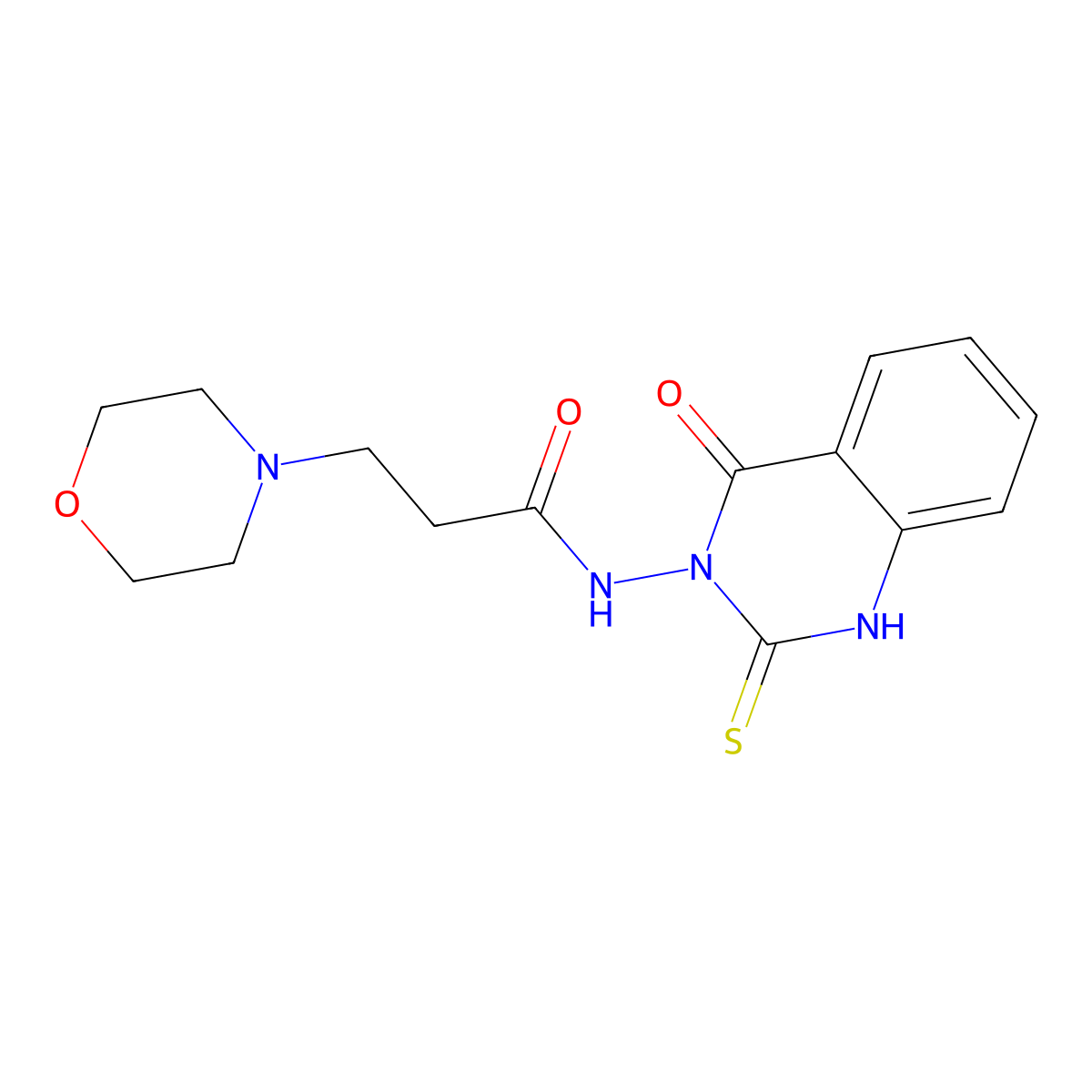 3-morpholin-4-yl-N-(4-oxo-2-sulfanylidene-1H-quinazolin-3-yl)propanamide molecular structure, CAS 422275-76-1
