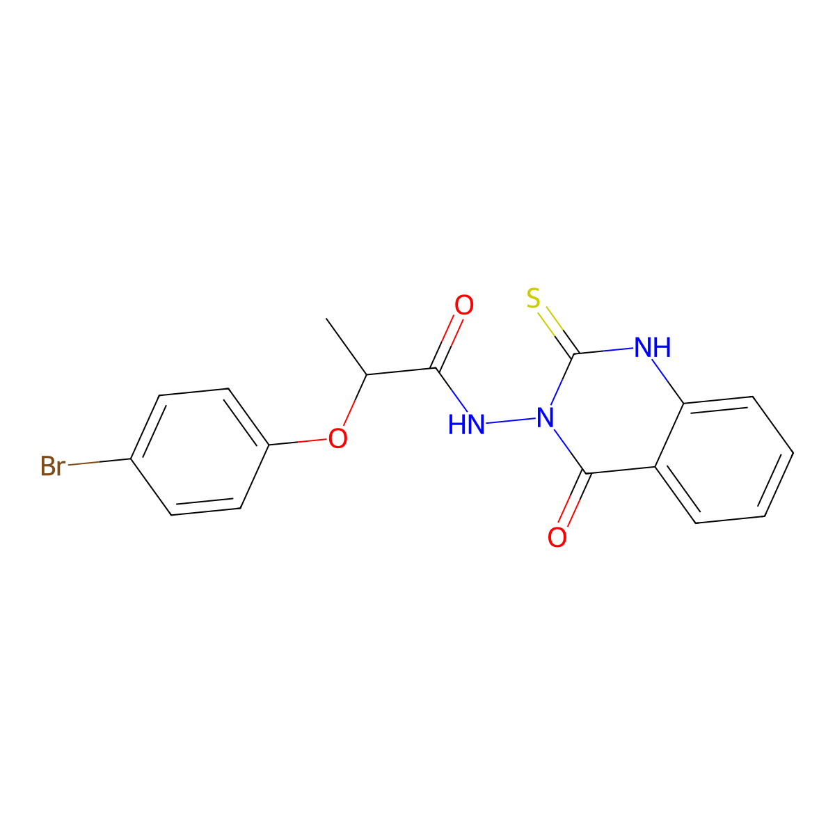 2-(4-bromophenoxy)-N-(4-oxo-2-sulfanylidene-1H-quinazolin-3-yl)propanamide molecular structure, CAS 422275-79-4