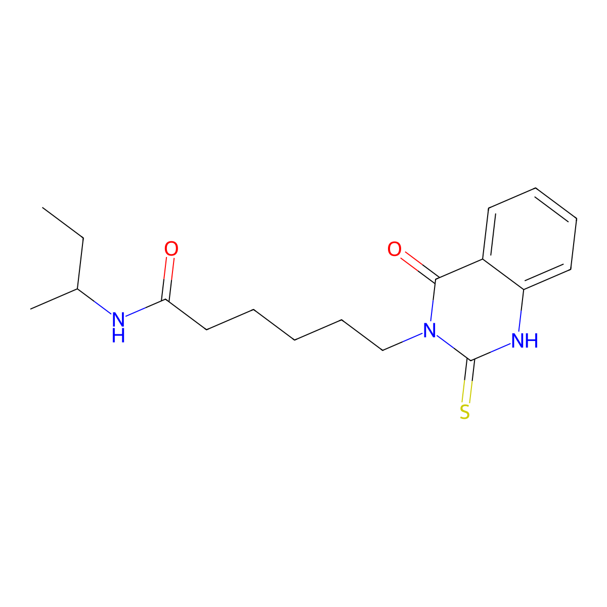 N-butan-2-yl-6-(4-oxo-2-sulfanylidene-1H-quinazolin-3-yl)hexanamide molecular structure, CAS 422276-02-6