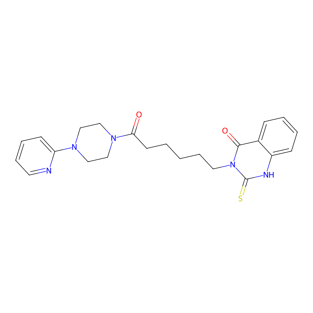 3-[6-oxo-6-(4-pyridin-2-ylpiperazin-1-yl)hexyl]-2-sulfanylidene-1H-quinazolin-4-one molecular structure, CAS 422276-08-2