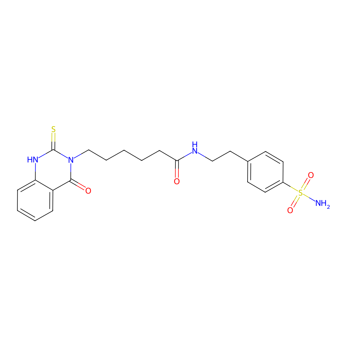6-(4-oxo-2-sulfanylidene-1H-quinazolin-3-yl)-N-[2-(4-sulfamoylphenyl)ethyl]hexanamide molecular structure, CAS 422276-19-5