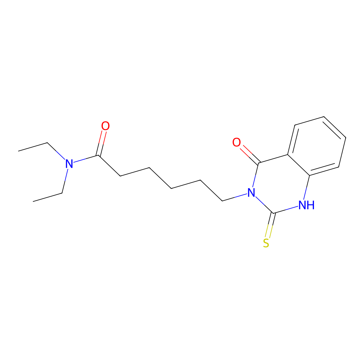 N,N-diethyl-6-(4-oxo-2-sulfanylidene-1H-quinazolin-3-yl)hexanamide molecular structure, CAS 422276-26-4