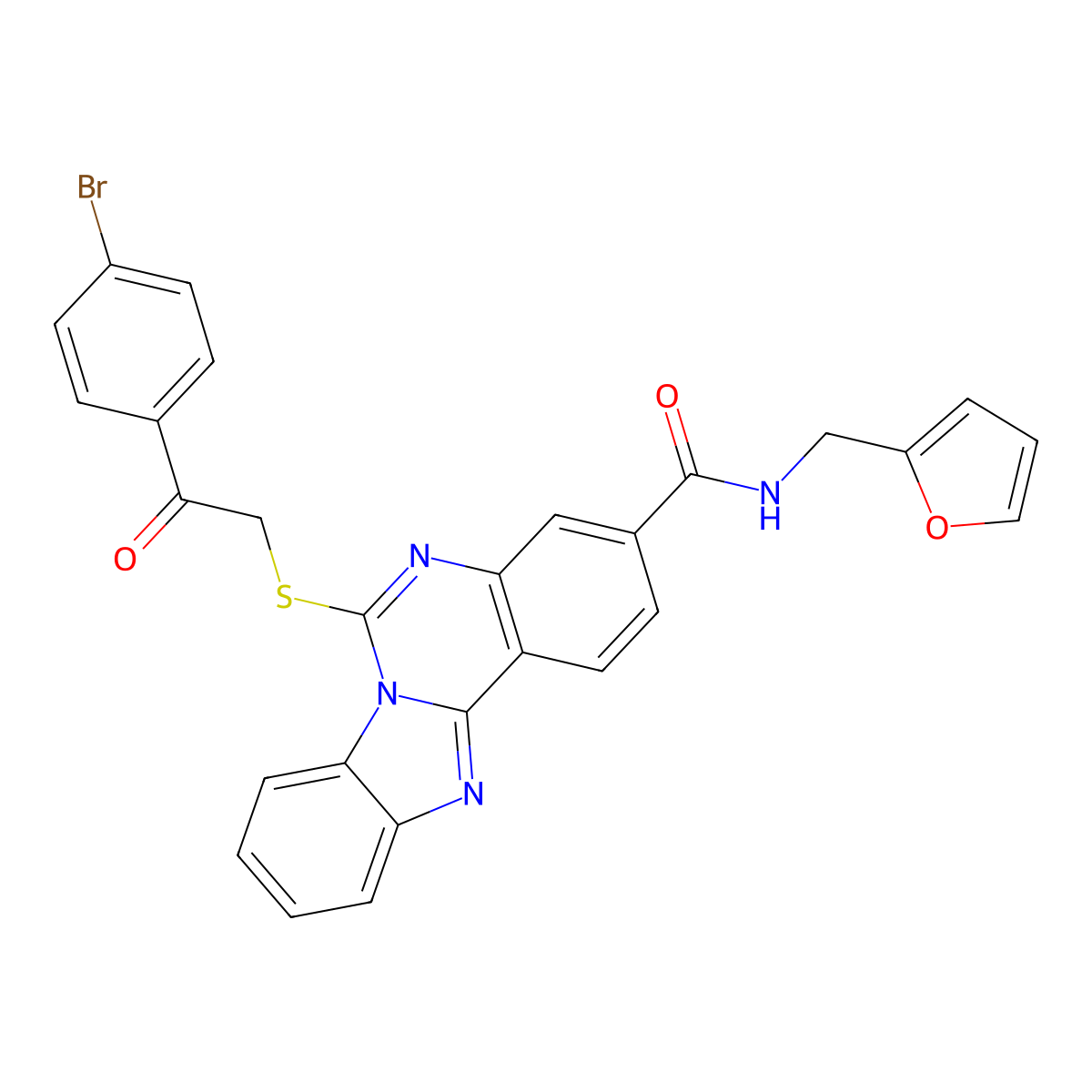 6-[2-(4-bromophenyl)-2-oxoethyl]sulfanyl-N-(furan-2-ylmethyl)benzimidazolo[1,2-c]quinazoline-3-carboxamide molecular structure, CAS 422276-85-5