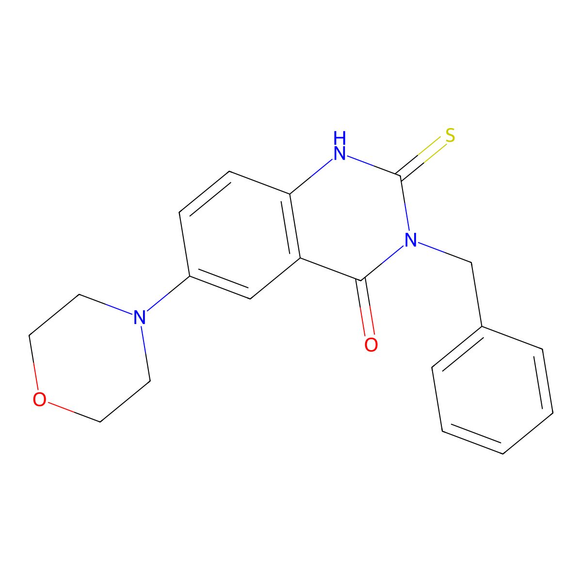 3-benzyl-6-morpholin-4-yl-2-sulfanylidene-1H-quinazolin-4-one molecular structure, CAS 422278-22-6