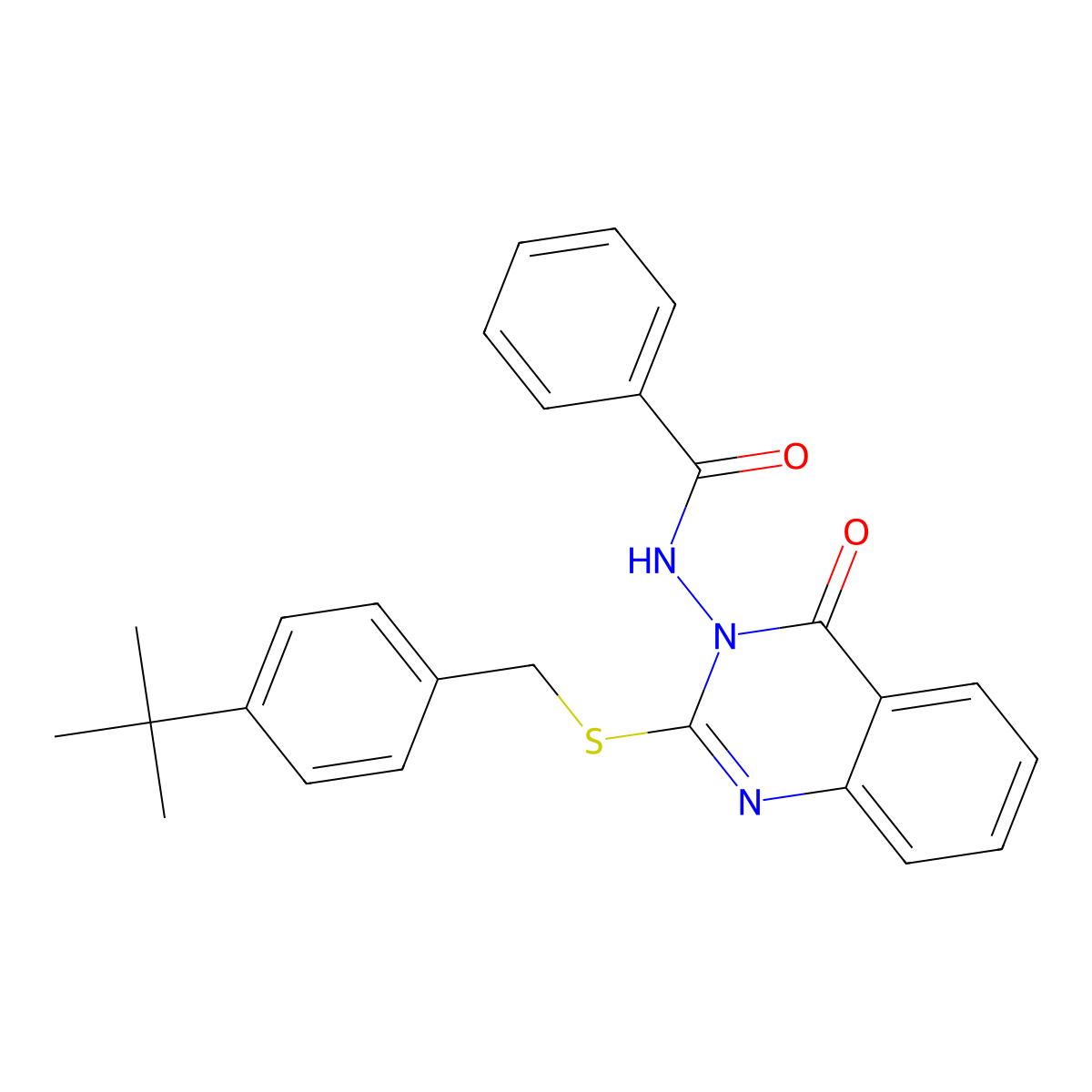 N-[2-[(4-tert-butylphenyl)methylsulfanyl]-4-oxoquinazolin-3-yl]benzamide molecular structure, CAS 422278-34-0