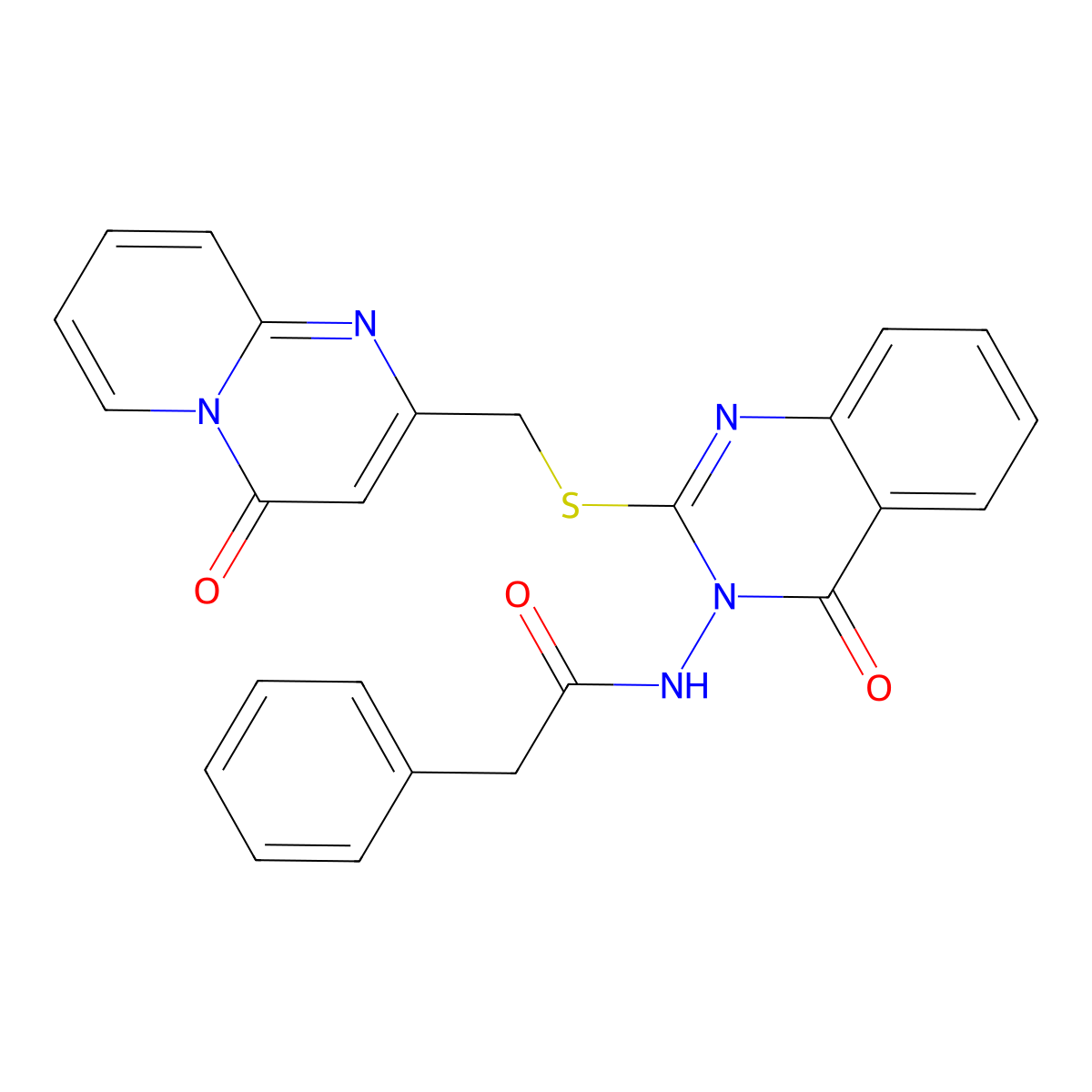 N-(4-oxo-2-(((4-oxo-4H-pyrido[1,2-a]pyrimidin-2-yl)methyl)thio)quinazolin-3(4H)-yl)-2-phenylacetamide molecular structure, CAS 422278-54-4