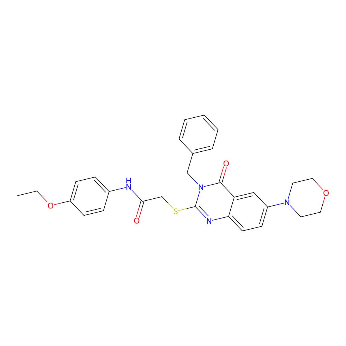 2-(3-benzyl-6-morpholin-4-yl-4-oxoquinazolin-2-yl)sulfanyl-N-(4-ethoxyphenyl)acetamide molecular structure, CAS 422278-79-3