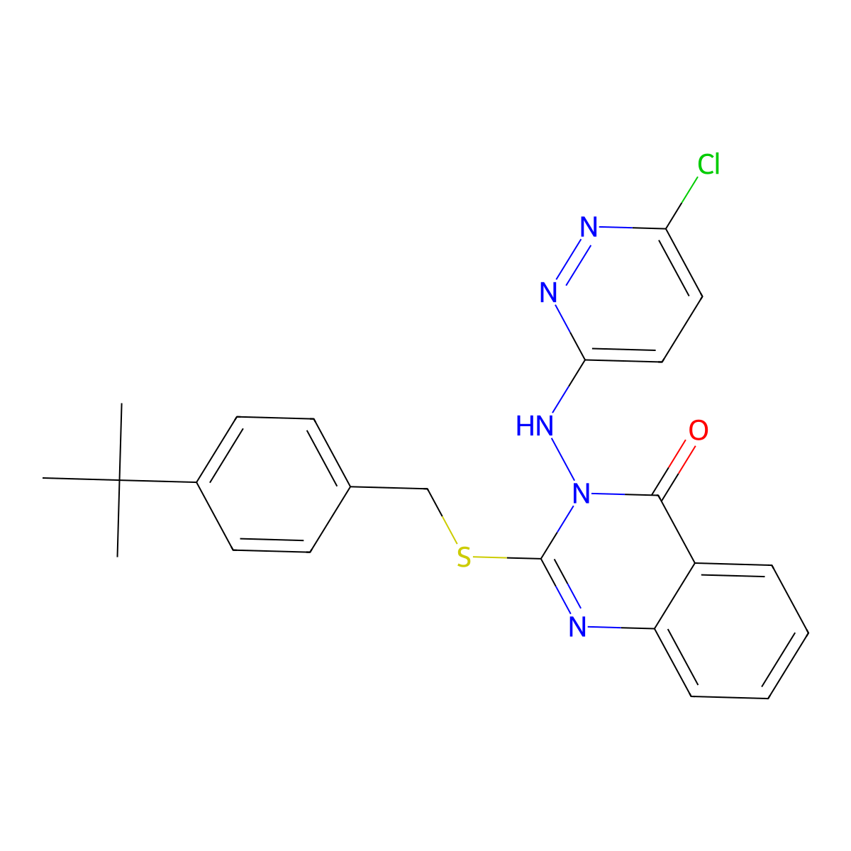 2-[(4-Tert-butylphenyl)methylsulfanyl]-3-[(6-chloropyridazin-3-yl)amino]quinazolin-4-one molecular structure, CAS 422279-62-7