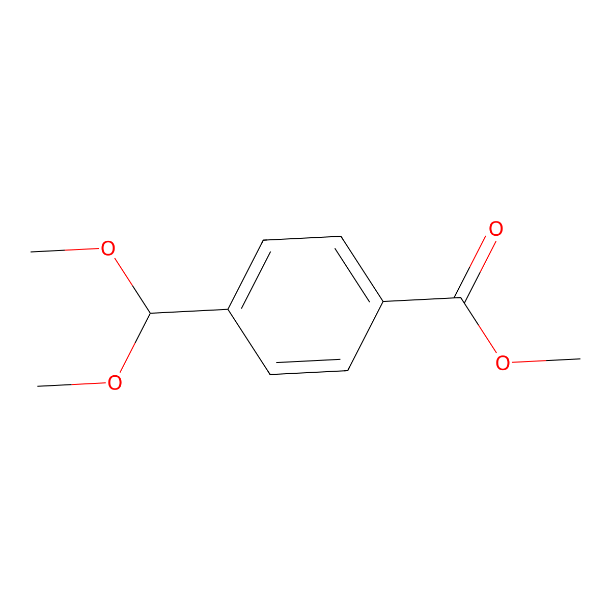 Benzoic acid, 4-(dimethoxymethyl)-, methyl ester molecular structure, CAS 42228-16-0