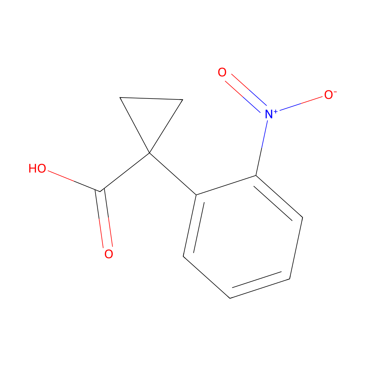1-(2-Nitrophenyl)cyclopropane-1-carboxylic acid molecular structure, CAS 422280-53-3