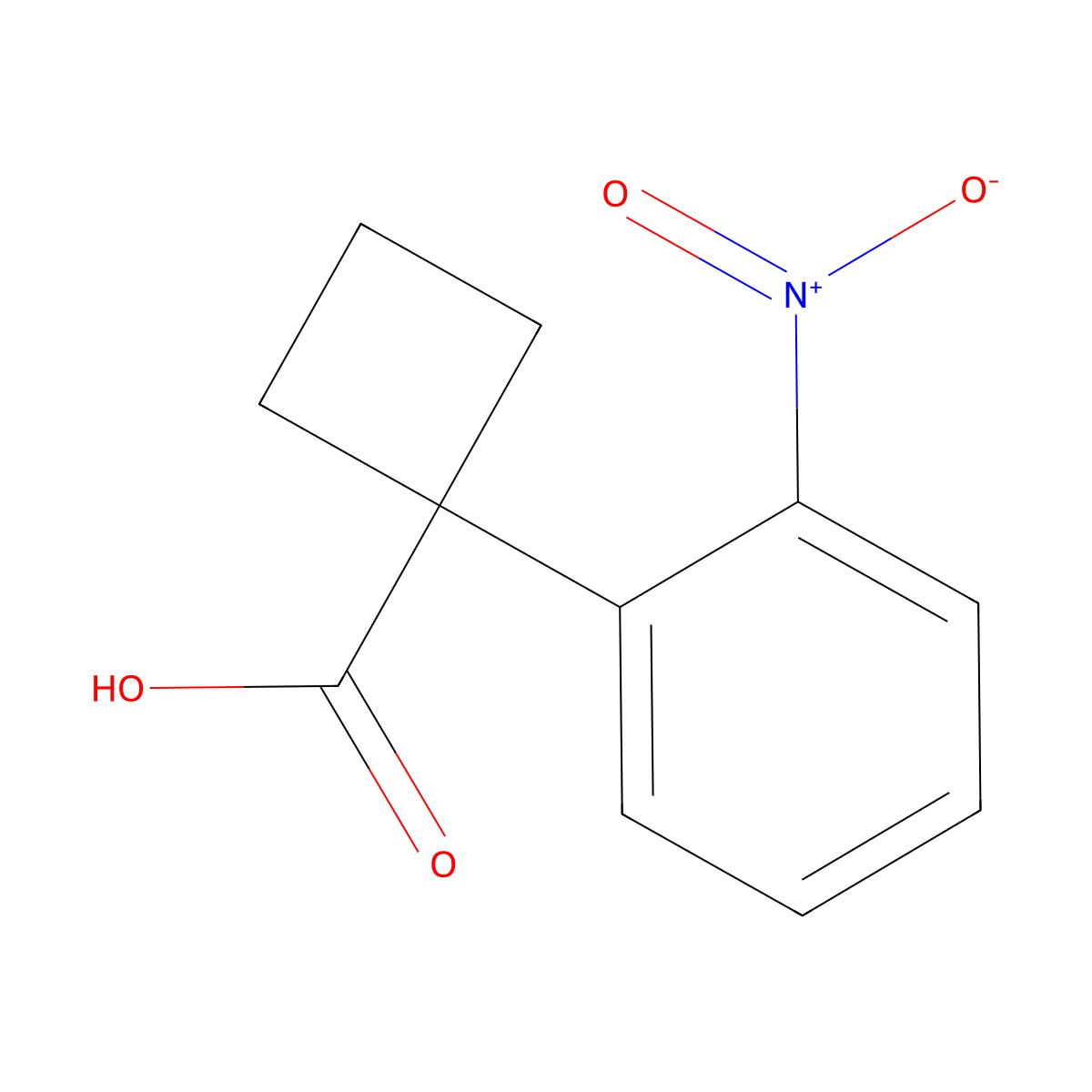 1-(2-Nitrophenyl)cyclobutanecarboxylic acid molecular structure, CAS 422280-54-4
