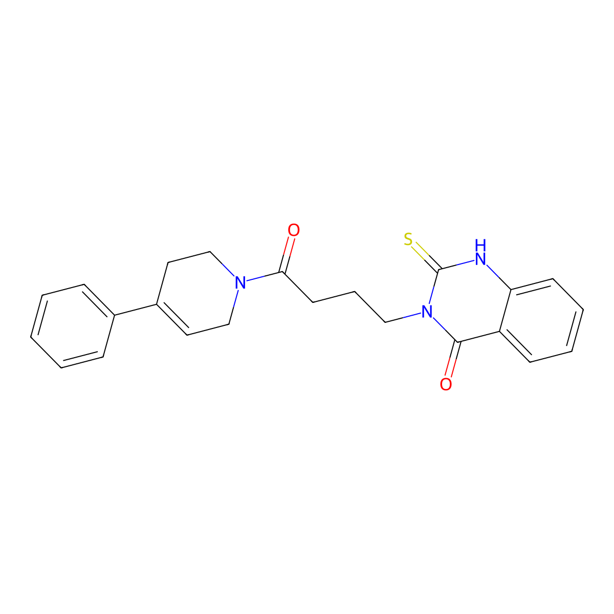 3-[4-oxo-4-(4-phenyl-3,6-dihydro-2H-pyridin-1-yl)butyl]-2-sulfanylidene-1H-quinazolin-4-one molecular structure, CAS 422281-23-0