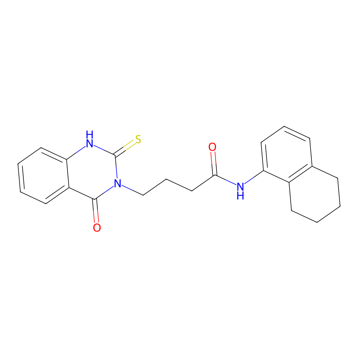 4-(4-oxo-2-sulfanylidene-1H-quinazolin-3-yl)-N-(5,6,7,8-tetrahydronaphthalen-1-yl)butanamide molecular structure, CAS 422281-25-2