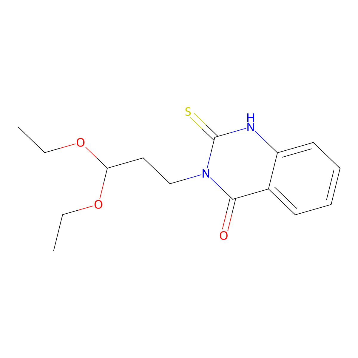 3-(3,3-diethoxypropyl)-2-sulfanylidene-1H-quinazolin-4-one molecular structure, CAS 422286-35-9