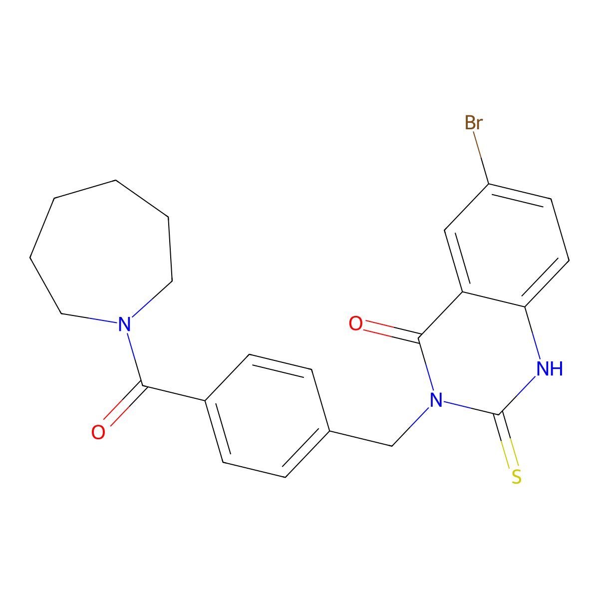 3-[[4-(azepane-1-carbonyl)phenyl]methyl]-6-bromo-2-sulfanylidene-1H-quinazolin-4-one molecular structure, CAS 422287-05-6