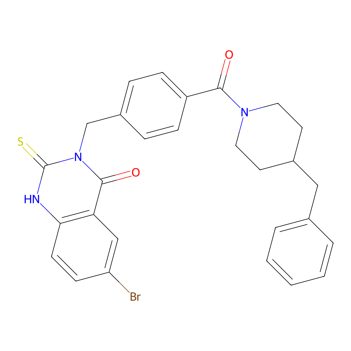 3-{[4-(4-Benzylpiperidine-1-carbonyl)phenyl]methyl}-6-bromo-2-sulfanylidene-1,2,3,4-tetrahydroquinazolin-4-one molecular structure, CAS 422287-45-4