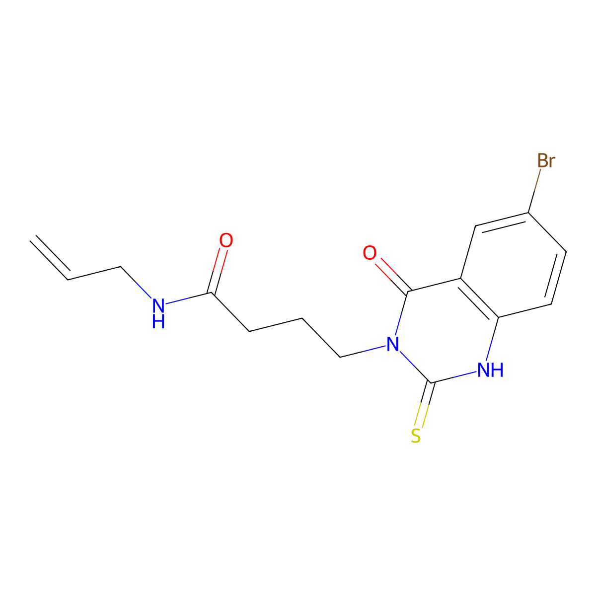 4-(6-bromo-4-oxo-2-sulfanylidene-1H-quinazolin-3-yl)-N-prop-2-enylbutanamide molecular structure, CAS 422287-68-1