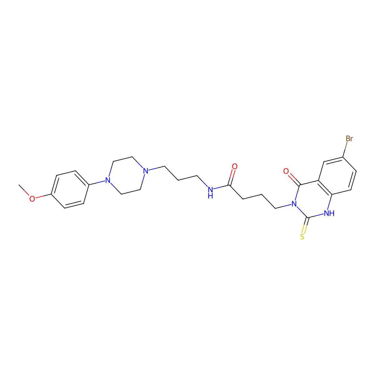 4-(6-bromo-4-oxo-2-sulfanylidene-1H-quinazolin-3-yl)-N-[3-[4-(4-methoxyphenyl)piperazin-1-yl]propyl]butanamide molecular structure, CAS 422287-78-3