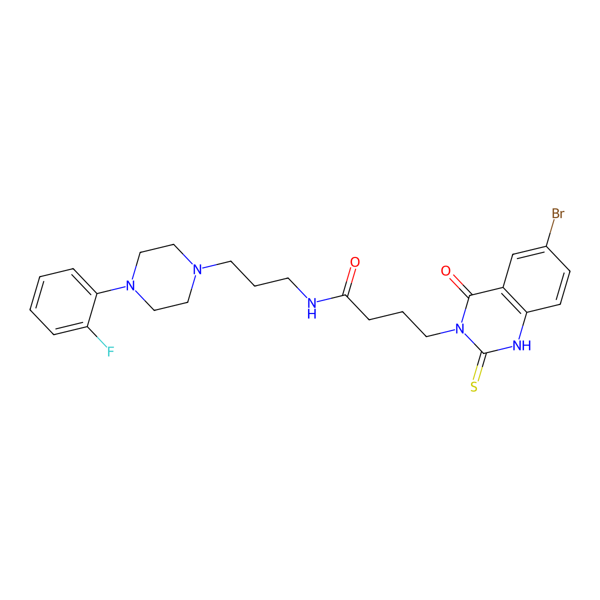 4-(6-bromo-4-oxo-2-sulfanylidene-1H-quinazolin-3-yl)-N-[3-[4-(2-fluorophenyl)piperazin-1-yl]propyl]butanamide molecular structure, CAS 422287-79-4