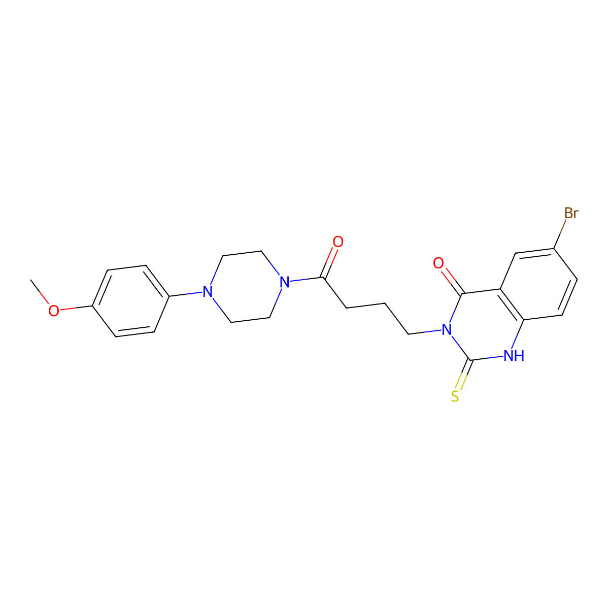 6-bromo-3-[4-[4-(4-methoxyphenyl)piperazin-1-yl]-4-oxobutyl]-2-sulfanylidene-1H-quinazolin-4-one molecular structure, CAS 422288-02-6