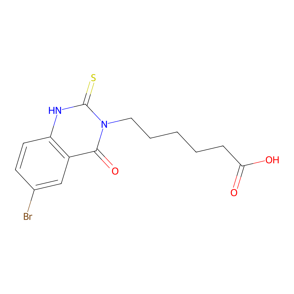 6-(6-bromo-4-oxo-2-sulfanylidene-1H-quinazolin-3-yl)hexanoic Acid molecular structure, CAS 422288-09-3