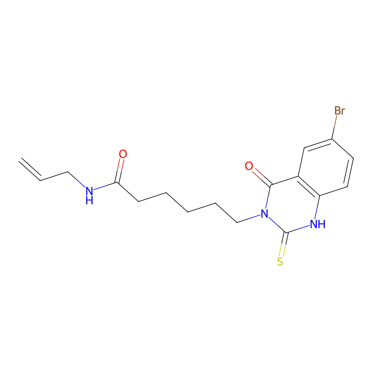 6-(6-bromo-4-oxo-2-sulfanylidene-1H-quinazolin-3-yl)-N-prop-2-enylhexanamide molecular structure, CAS 422288-10-6