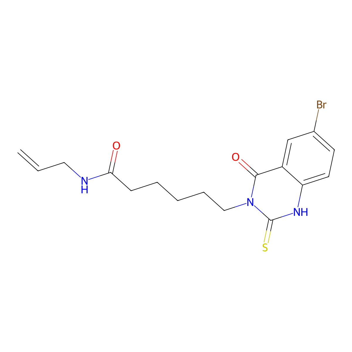 6-(6-bromo-4-oxo-2-sulfanylidene-1H-quinazolin-3-yl)-N-prop-2-enylhexanamide molecular structure, CAS 422288-10-6