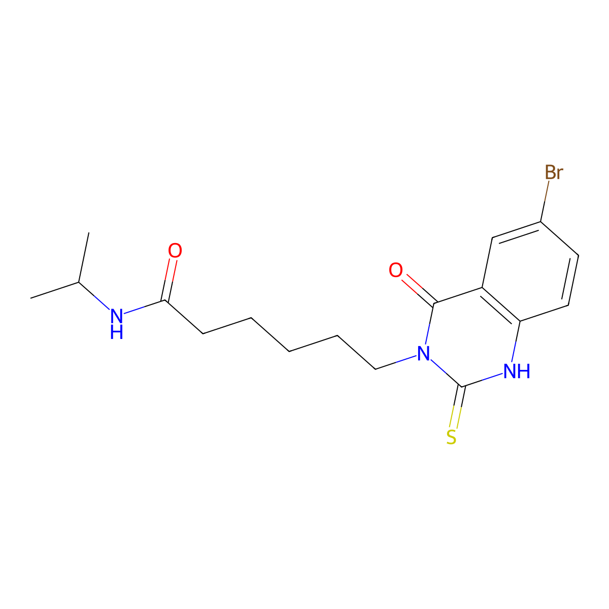6-(6-bromo-4-oxo-2-thioxo-1,2-dihydroquinazolin-3(4H)-yl)-N-isopropylhexanamide molecular structure, CAS 422288-11-7