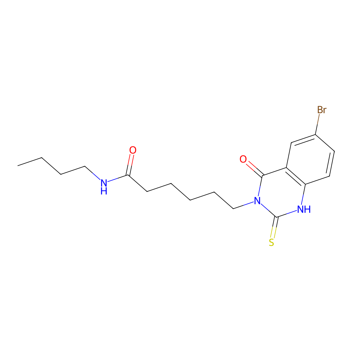 6-(6-bromo-4-oxo-2-thioxo-1,2-dihydroquinazolin-3(4H)-yl)-N-butylhexanamide molecular structure, CAS 422288-12-8