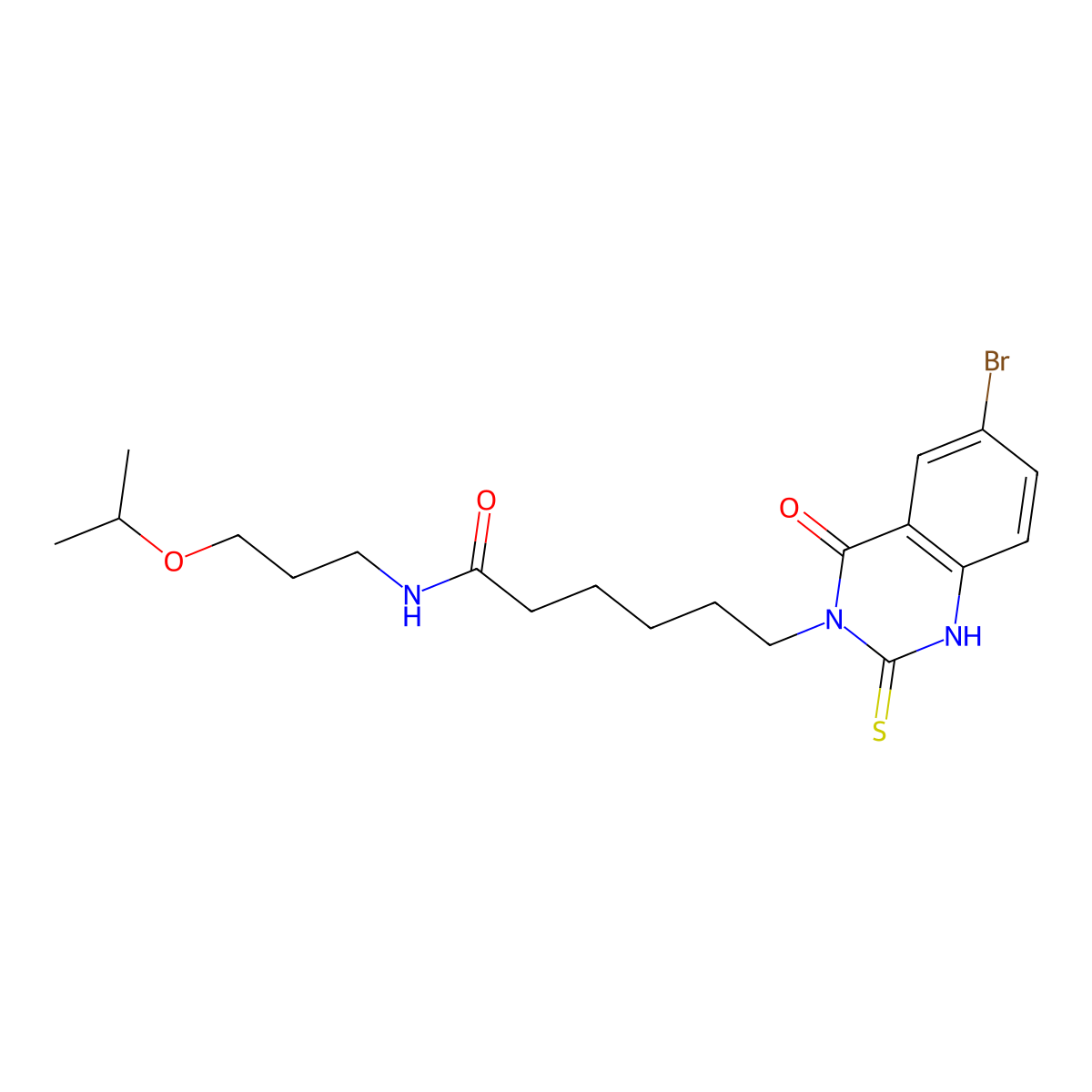 6-(6-bromo-4-oxo-2-sulfanylidene-1H-quinazolin-3-yl)-N-(3-propan-2-yloxypropyl)hexanamide molecular structure, CAS 422288-15-1