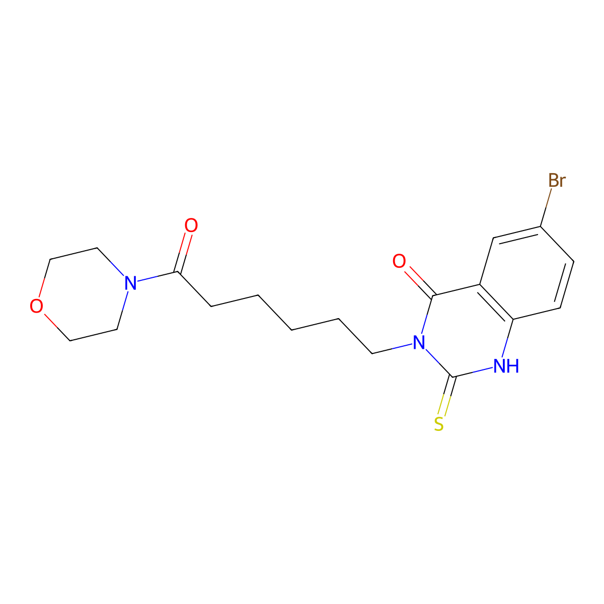 6-bromo-3-(6-morpholin-4-yl-6-oxohexyl)-2-sulfanylidene-1H-quinazolin-4-one molecular structure, CAS 422288-16-2