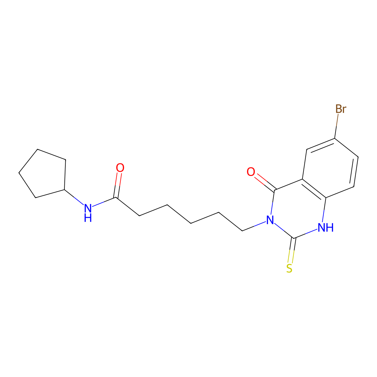6-(6-bromo-4-oxo-2-sulfanylidene-1H-quinazolin-3-yl)-N-cyclopentylhexanamide molecular structure, CAS 422288-23-1