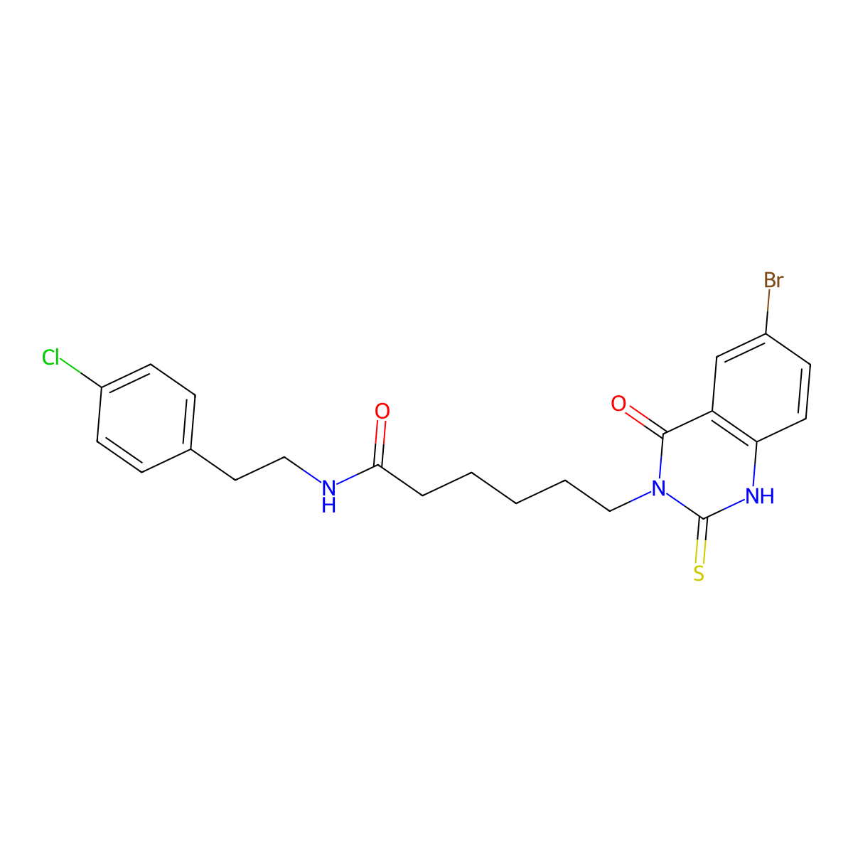 6-(6-bromo-4-oxo-2-sulfanylidene-1H-quinazolin-3-yl)-N-[2-(4-chlorophenyl)ethyl]hexanamide molecular structure, CAS 422288-38-8