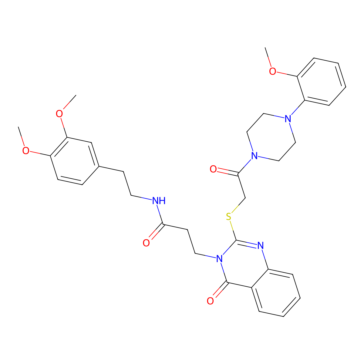 N-(3,4-dimethoxyphenethyl)-3-(2-((2-(4-(2-methoxyphenyl)piperazin-1-yl)-2-oxoethyl)thio)-4-oxoquinazolin-3(4H)-yl)propanamide molecular structure, CAS 422289-01-8