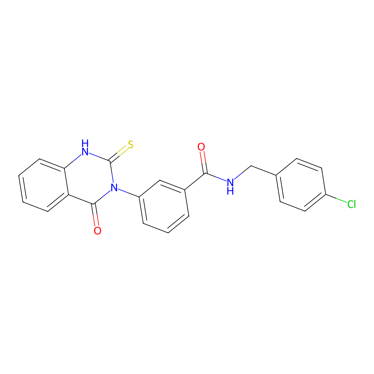 N-[(4-chlorophenyl)methyl]-3-(4-oxo-2-sulfanylidene-1H-quinazolin-3-yl)benzamide molecular structure, CAS 422289-78-9