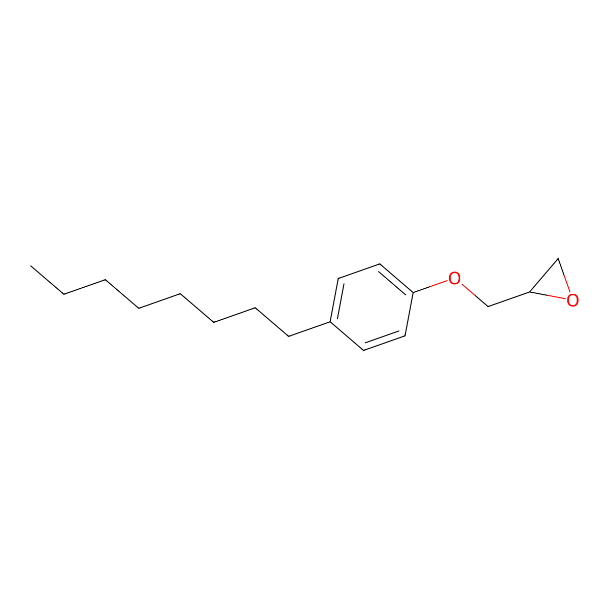 ((p-Octylphenoxy)methyl)oxirane molecular structure, CAS 4223-17-0